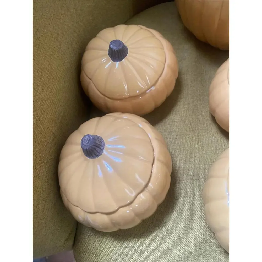 7 Williams Sonoma PUMPKIN Autumn Harvest Soup Lidded Bowls And Large Tureen